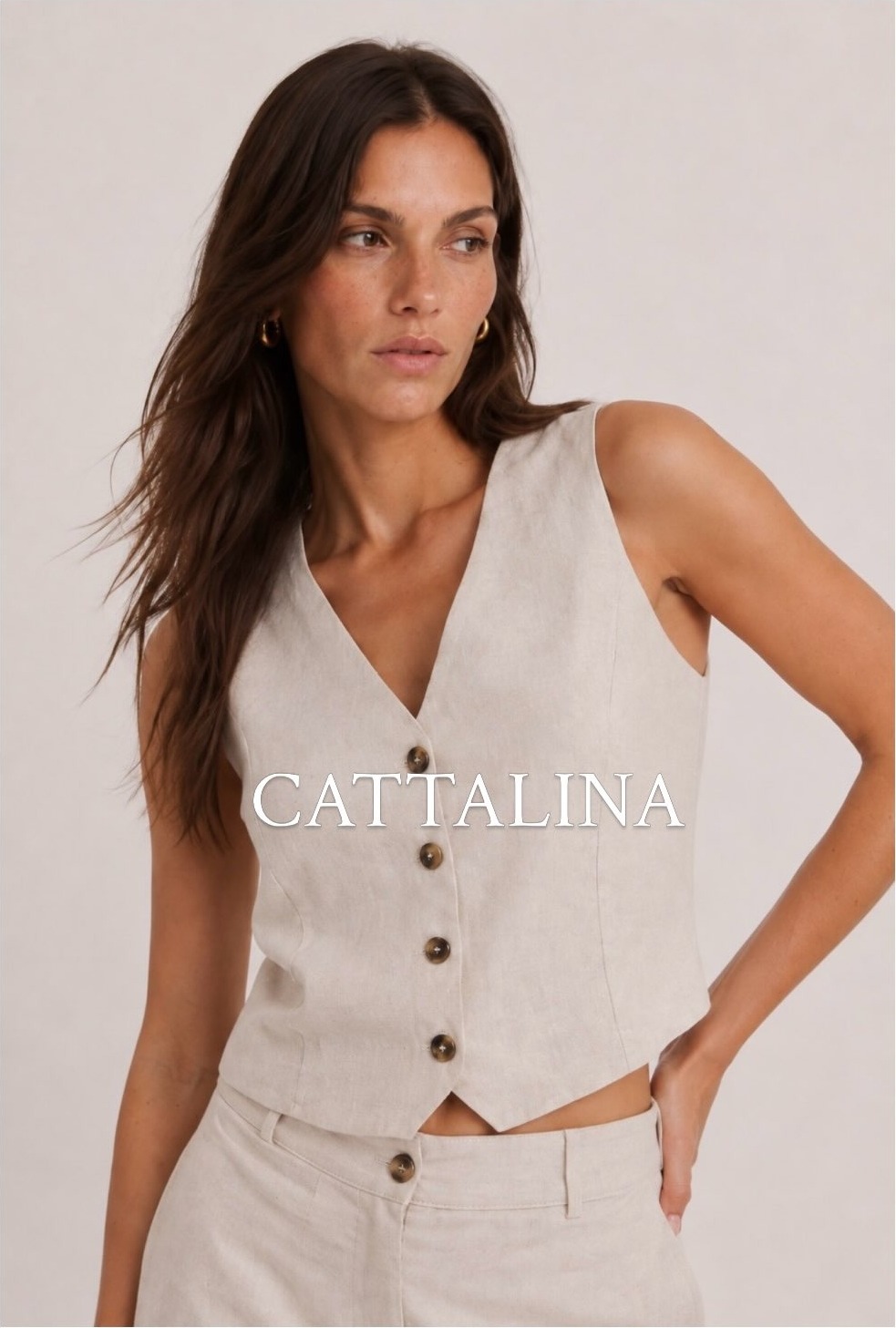 Chaleco Vancouver de Cattalina, lino marruecos
