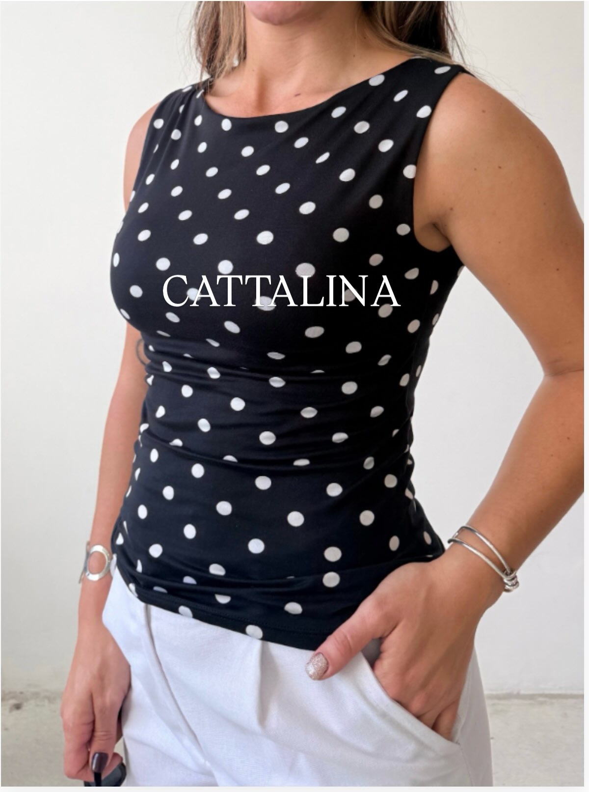 Musculosa Luna de Cattalina, modal soft estampado, premium súper compactado