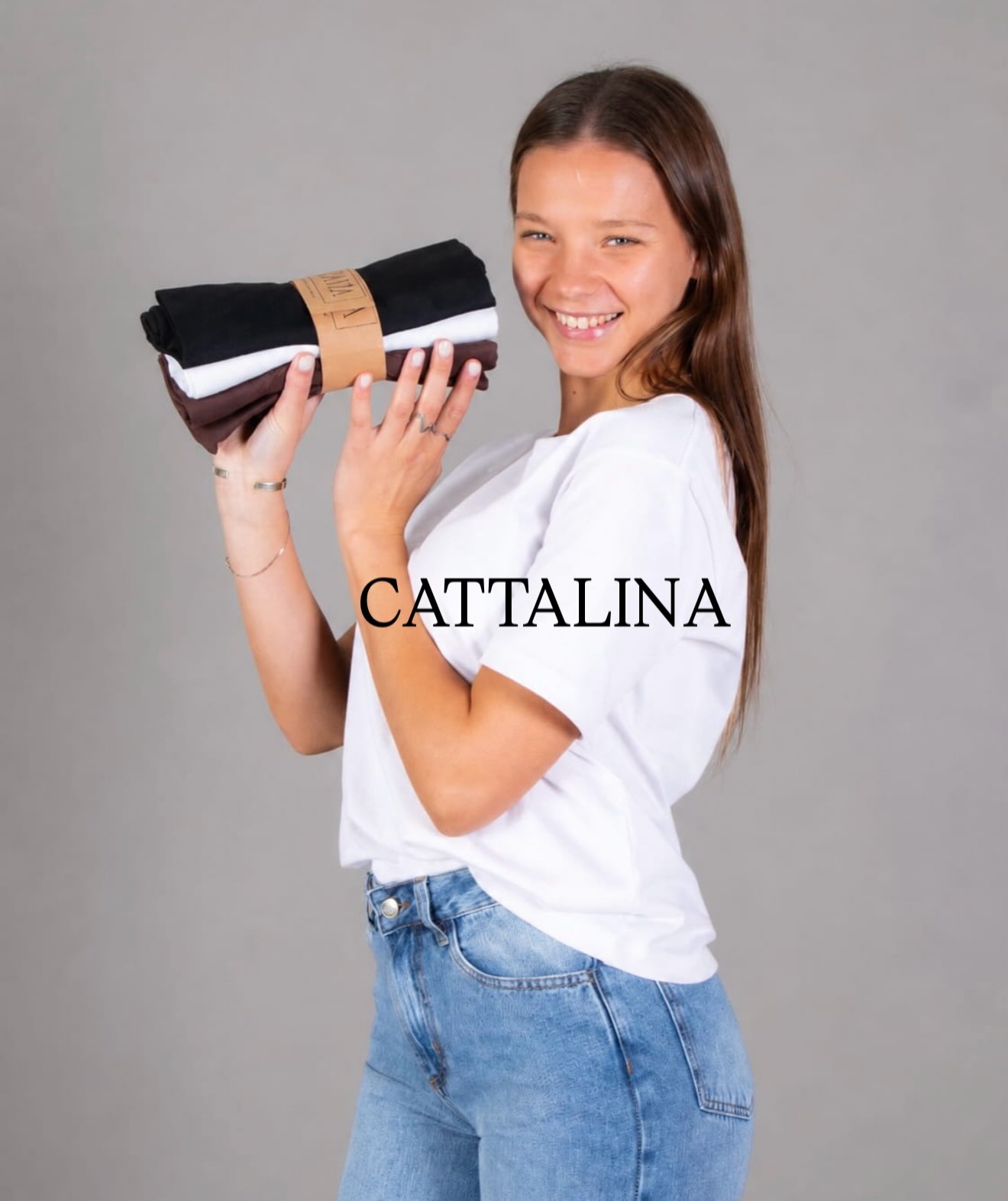 Remera Aura, pack x3 de Cattalina, jersey peinado