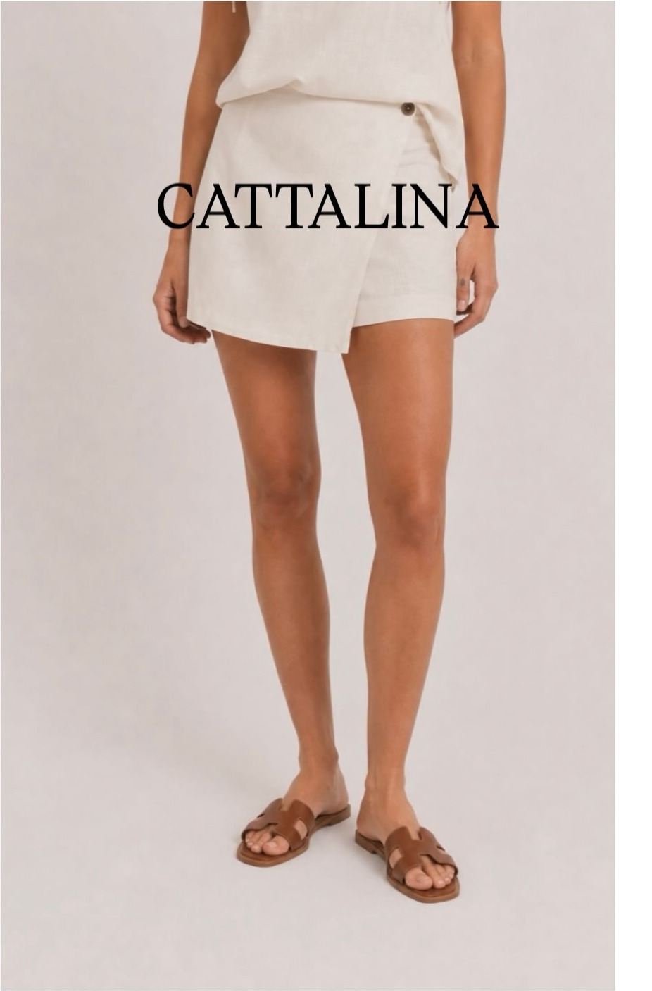 Short pollera Lucía de Cattalina, lino ibiza